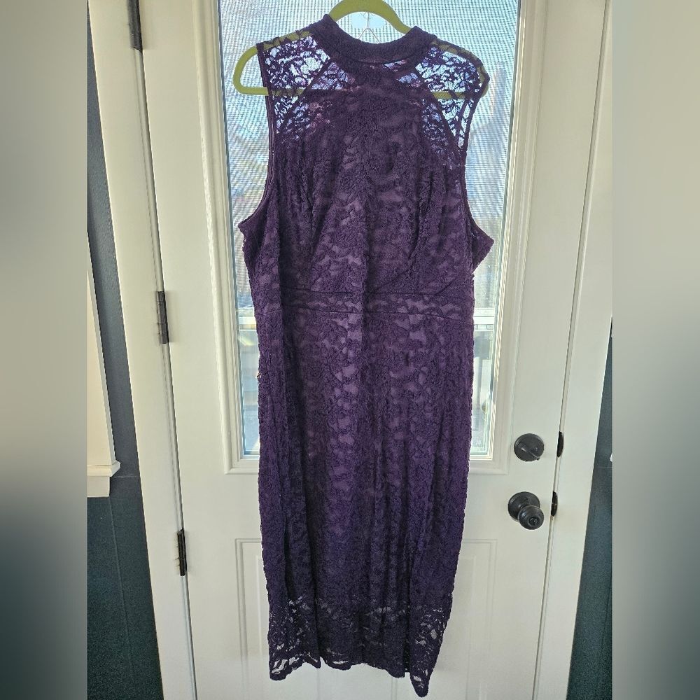 Fashion To Figure Purple Lace Sleeveless Women's Dress 2X
